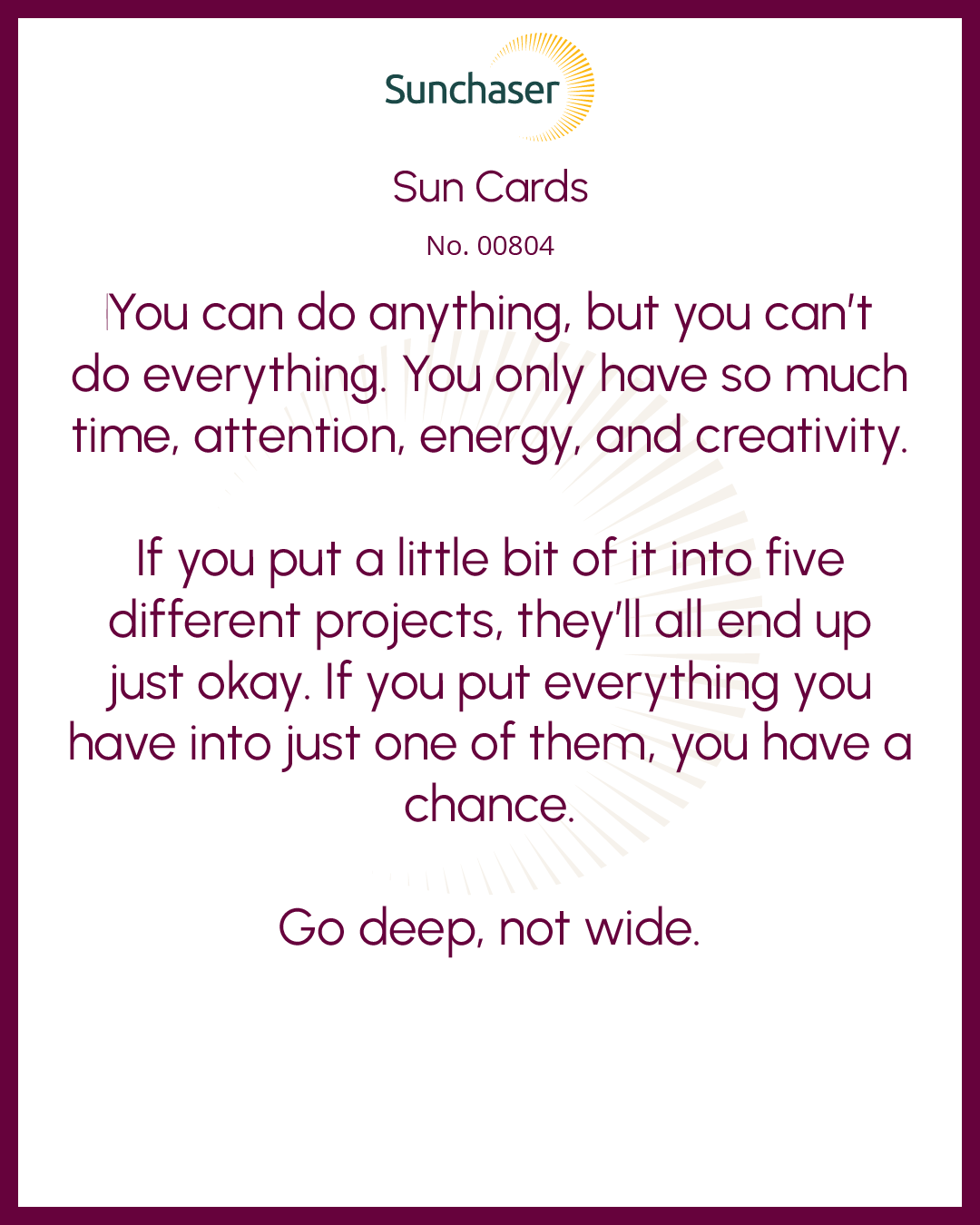 Sun Card #00804